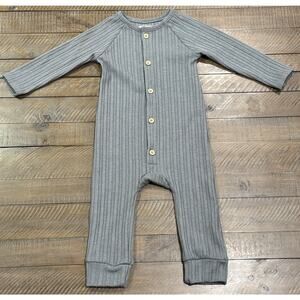 Graystone Collective Button Down Ribbed Romper 18 mo